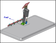 Electrak S12-17A8-04 actuator attaches to seatback bulkhead (not shown) 